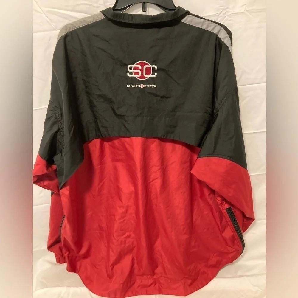ESPN sports center 1/4 zip pullover windbreaker with side zips men’s size XXL